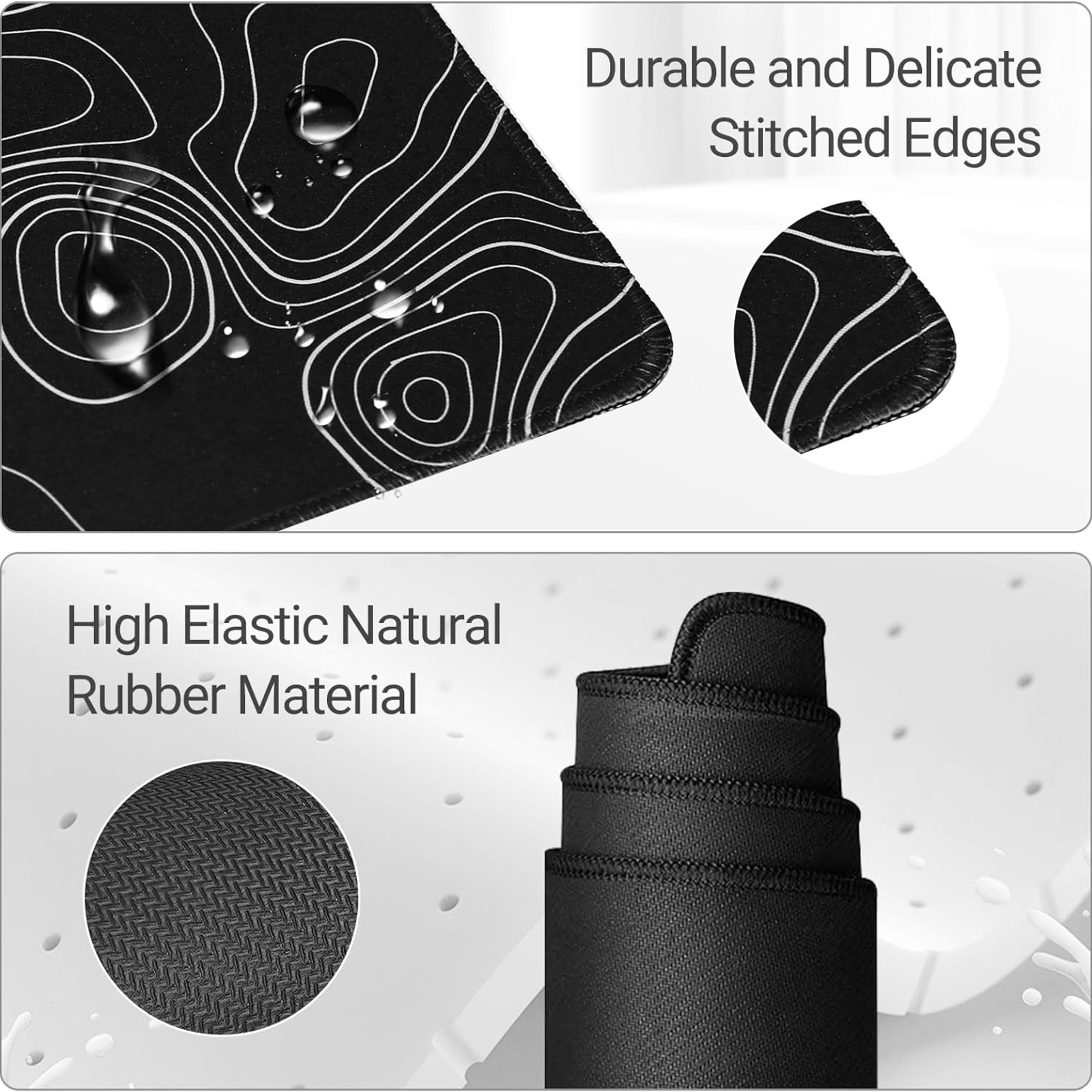Topographic Black Gaming Mousepad thumbnail 6