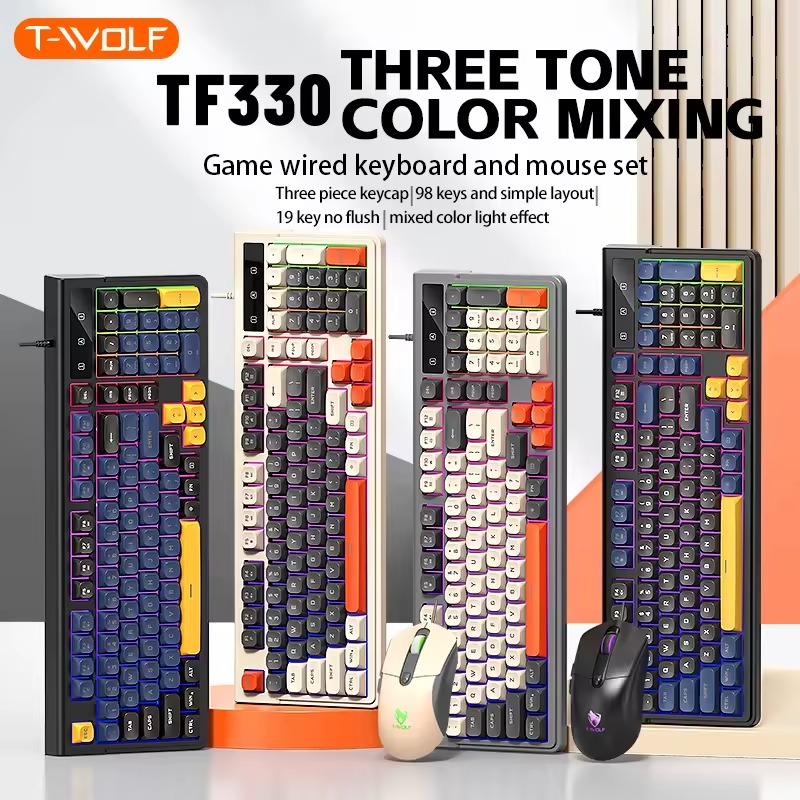  T-WOLF TF330 Wired Gaming Keyboard & Mouse Combo thumbnail 2