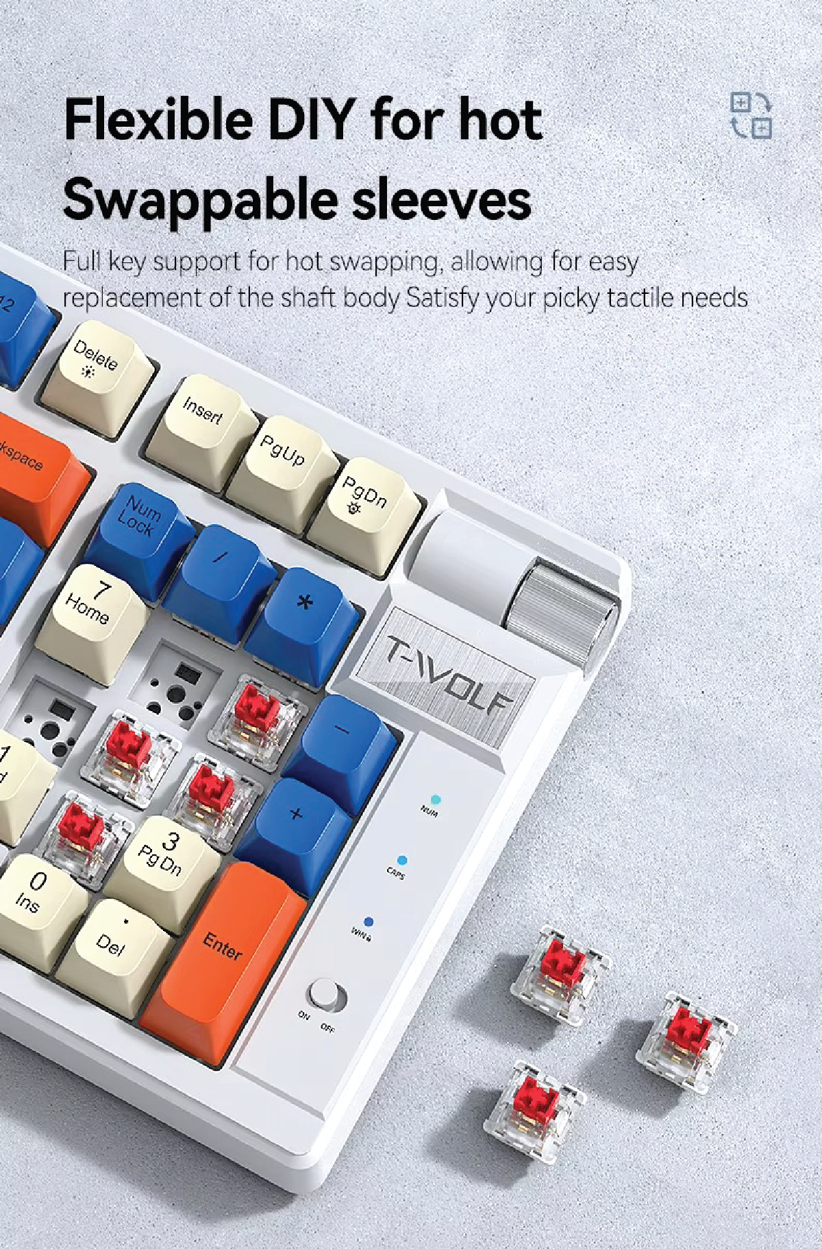 T-WOLF T70 Three-Mode Mechanical Keyboard thumbnail 4