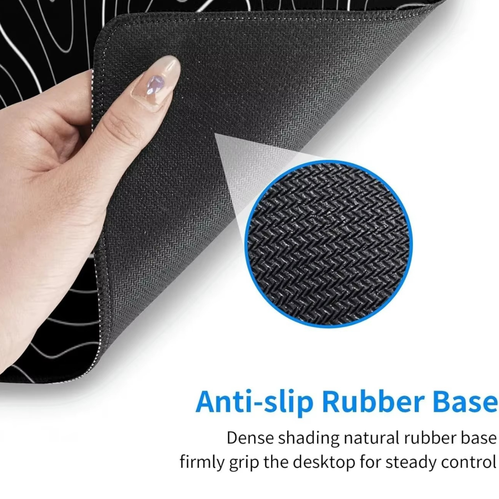 Topographic Black Gaming Mousepad thumbnail 3