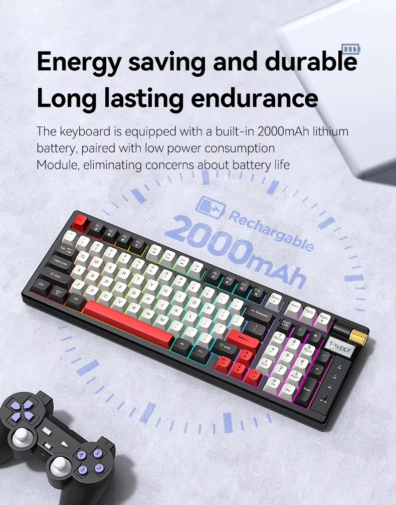 T-WOLF T70 Three-Mode Mechanical Keyboard thumbnail 6