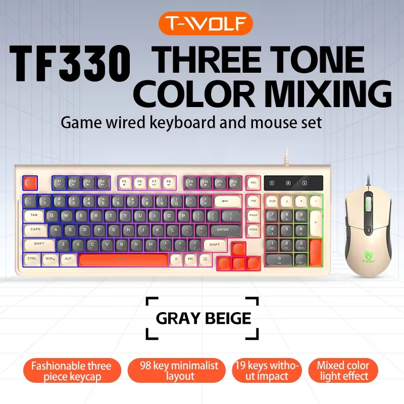  T-WOLF TF330 Wired Gaming Keyboard & Mouse Combo thumbnail 6