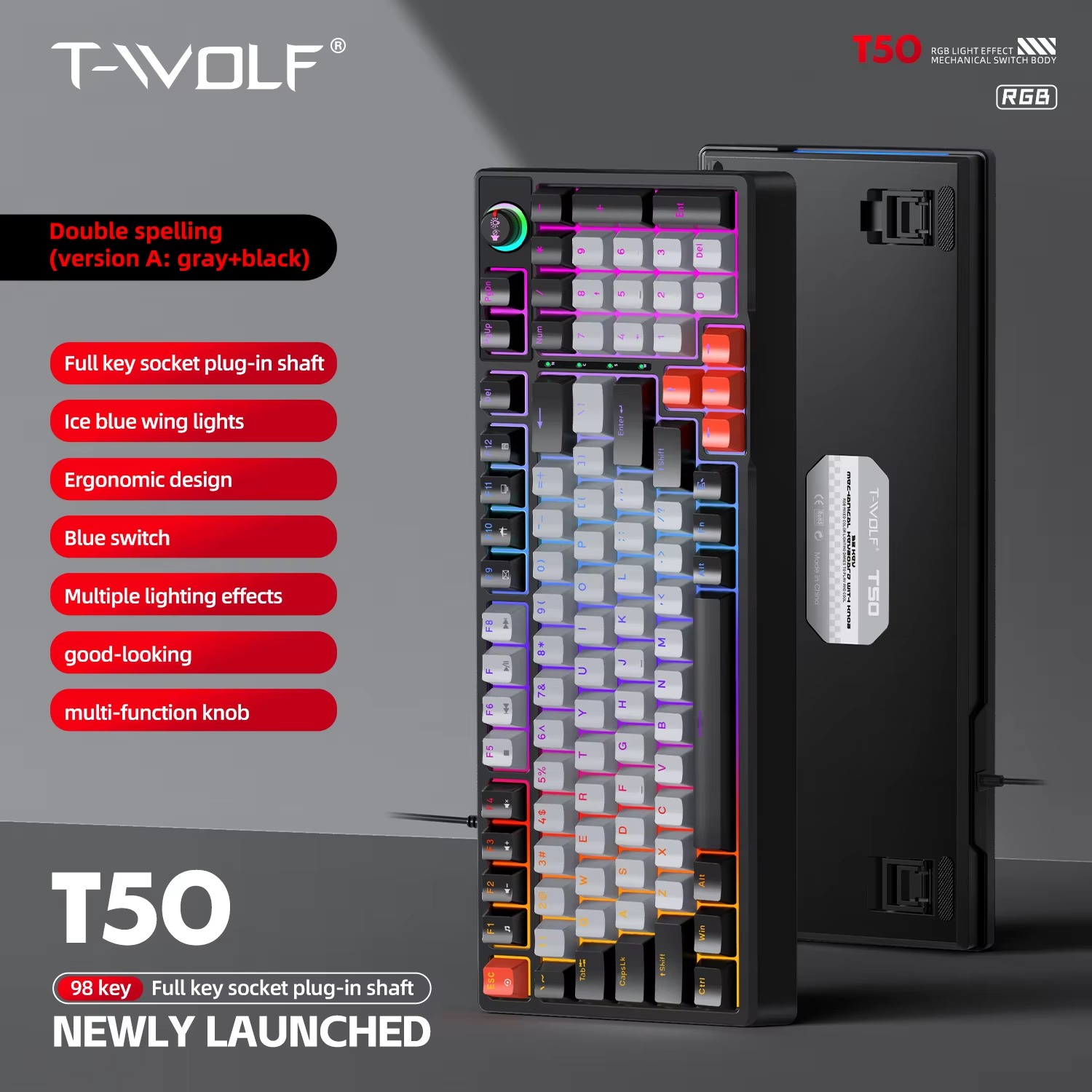 T-Wolf T50  Mechanical Keyboard thumbnail 5