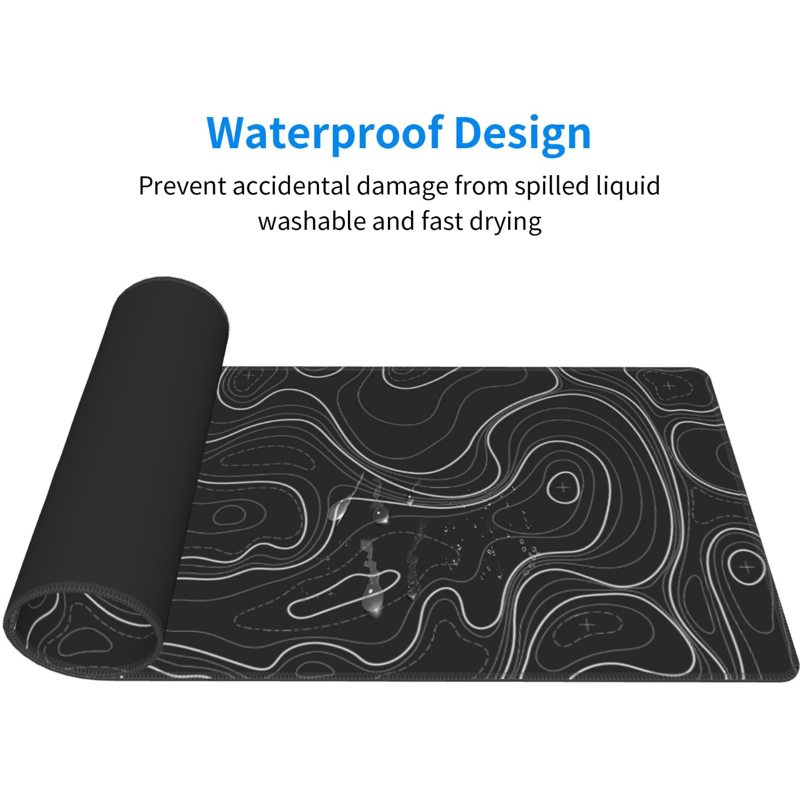 Topographic Black Gaming Mousepad thumbnail 4